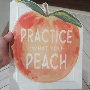 Hobby Lobby Peach Wall Art with Orange and Green Accents